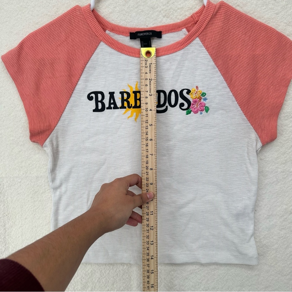 Forever 21 Raglan Baseball Tee Style Graphic Top - Picture 3 of 5